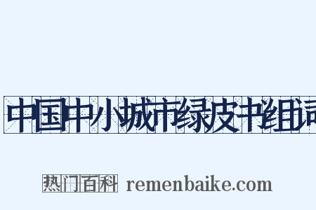 中国中小城市绿皮书组词是什么意思的图片